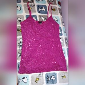 Express pink glitter top
